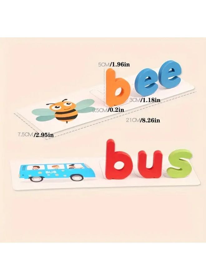 Blue Educational Word Spelling Puzzle Game Alphabet Numbers Recognition Toy - Image 3